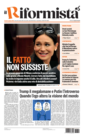 Prima pagina Il Riformista di oggi - Quotidiano nazionale