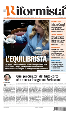 Prima pagina Il Riformista di oggi - Quotidiano nazionale