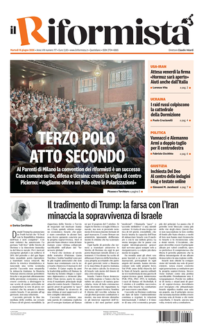 Prima pagina Il Riformista di oggi - Quotidiano nazionale