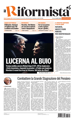 Prima pagina Il Riformista di oggi - Quotidiano nazionale