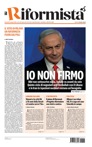 Prima pagina Il Riformista di oggi - Quotidiano nazionale