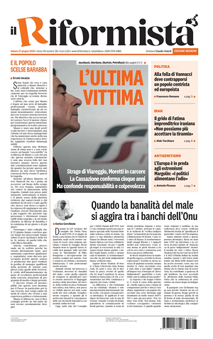Prima pagina Il Riformista di oggi - Quotidiano nazionale