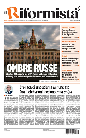 Prima pagina Il Riformista di oggi - Quotidiano nazionale