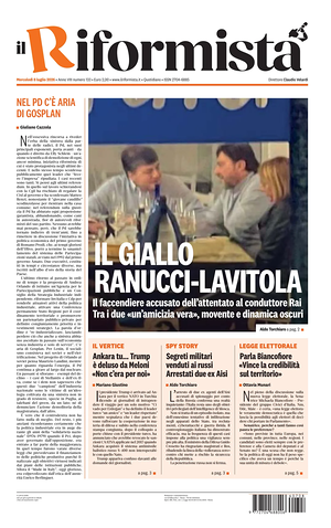 Prima pagina Il Riformista di oggi - Quotidiano nazionale