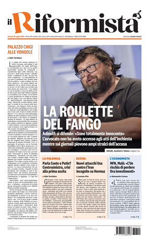 Prima pagina Il Riformista di oggi - Quotidiano nazionale