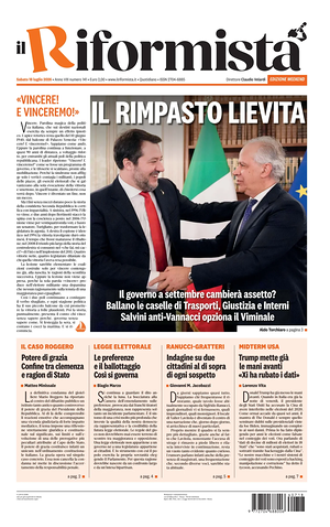 Prima pagina Il Riformista di oggi - Quotidiano nazionale