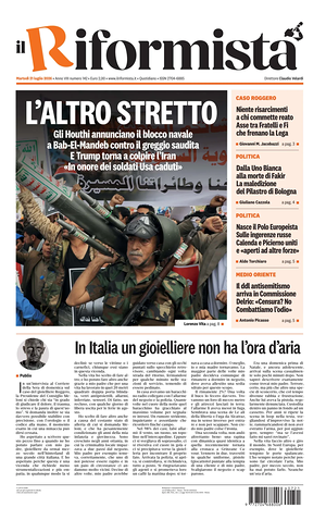 Prima pagina Il Riformista di oggi - Quotidiano nazionale