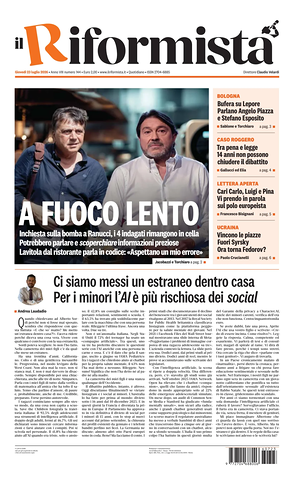 Prima pagina Il Riformista di oggi - Quotidiano nazionale