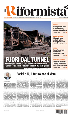 Prima pagina Il Riformista di oggi - Quotidiano nazionale