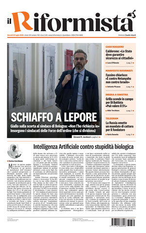 Prima pagina Il Riformista di oggi - Quotidiano nazionale