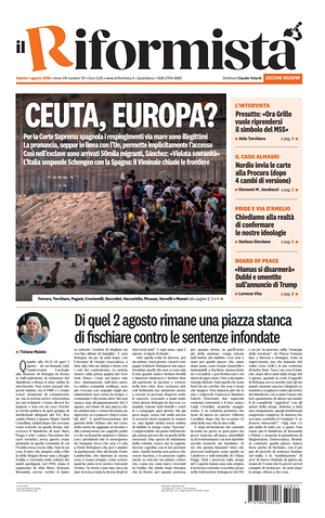 Prima pagina Il Riformista di oggi - Quotidiano nazionale