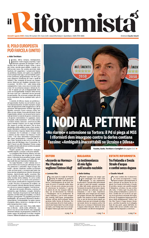 Prima pagina Il Riformista di oggi - Quotidiano nazionale