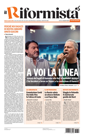 Prima pagina Il Riformista di oggi - Quotidiano nazionale