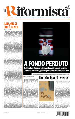 Prima pagina Il Riformista di oggi - Quotidiano nazionale