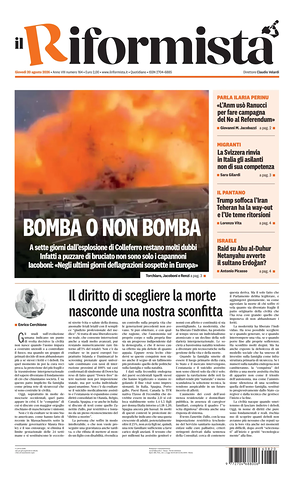 Prima pagina Il Riformista di oggi - Quotidiano nazionale