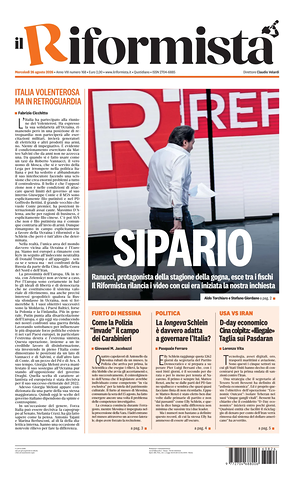 Prima pagina Il Riformista di oggi - Quotidiano nazionale