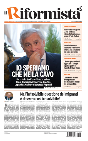Prima pagina Il Riformista di oggi - Quotidiano nazionale