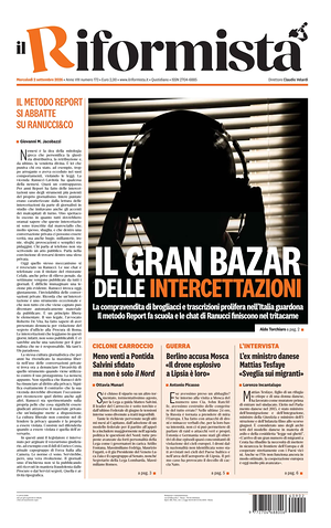 Prima pagina Il Riformista di oggi - Quotidiano nazionale