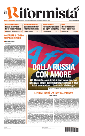 Prima pagina Il Riformista di oggi - Quotidiano nazionale