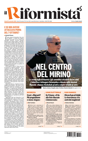 Prima pagina Il Riformista di oggi - Quotidiano nazionale