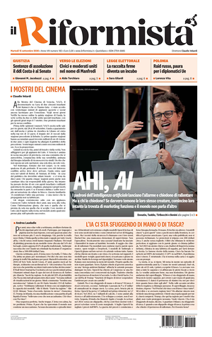 Prima pagina Il Riformista di oggi - Quotidiano nazionale