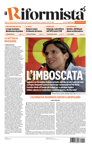 Prima pagina Il Riformista di oggi - Quotidiano nazionale