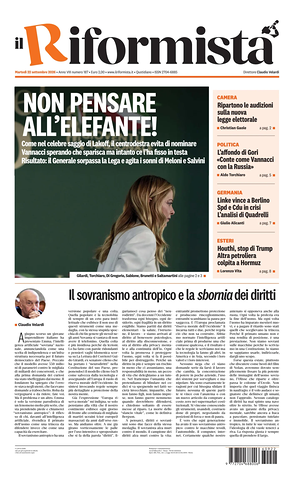 Prima pagina Il Riformista di oggi - Quotidiano nazionale