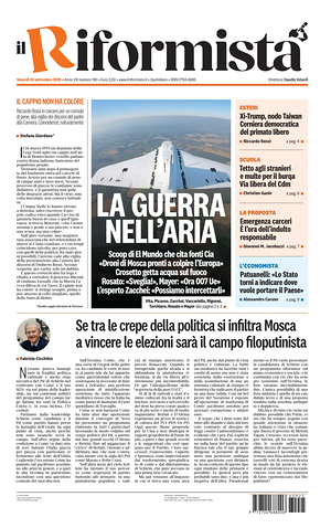 Prima pagina Il Riformista di oggi - Quotidiano nazionale