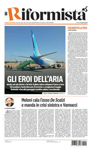 Prima pagina Il Riformista di oggi - Quotidiano nazionale