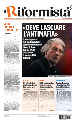 Prima pagina Il Riformista di oggi - Quotidiano nazionale