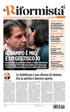 Prima pagina Il Riformista di oggi - Quotidiano nazionale