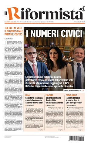 Prima pagina Il Riformista di oggi - Quotidiano nazionale