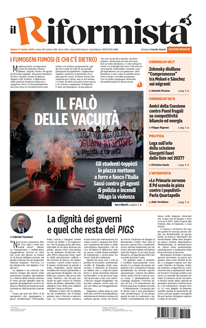 Prima pagina Il Riformista di oggi - Quotidiano nazionale