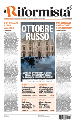 Prima pagina Il Riformista di oggi - Quotidiano nazionale