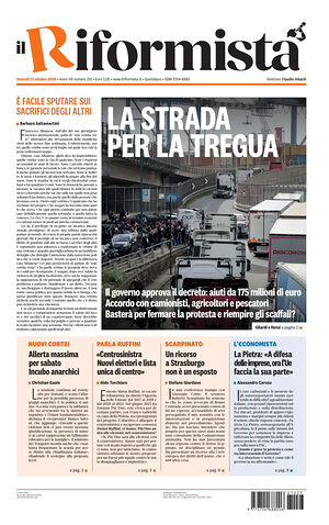 Prima pagina Il Riformista di oggi - Quotidiano nazionale