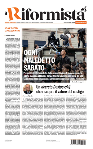 Prima pagina Il Riformista di oggi - Quotidiano nazionale