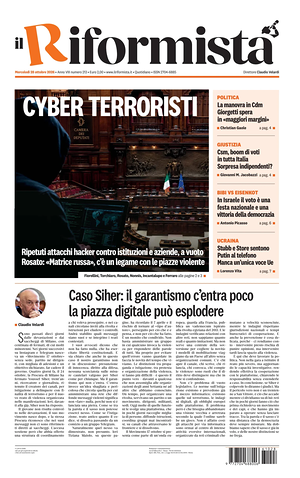 Il Riformista prima pagina