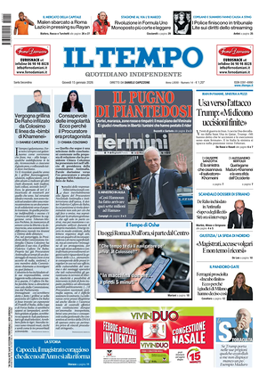 Prima pagina Il Tempo di oggi - Quotidiano regionale