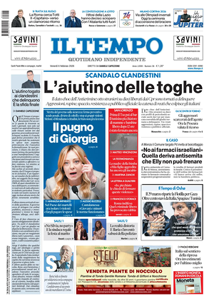 Prima pagina Il Tempo di oggi - Quotidiano regionale