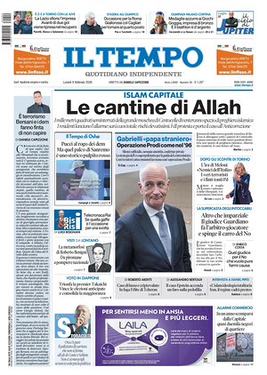 Prima pagina Il Tempo di oggi - Quotidiano regionale