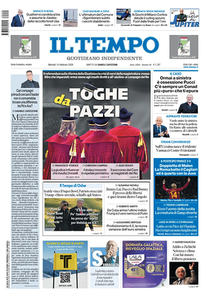 Prima pagina Il Tempo di oggi - Quotidiano regionale
