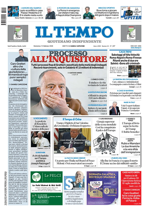 Prima pagina Il Tempo di oggi - Quotidiano regionale