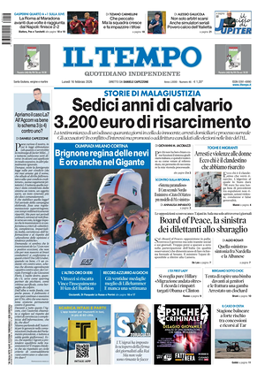 Prima pagina Il Tempo di oggi - Quotidiano regionale