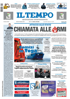 Prima pagina Il Tempo di oggi - Quotidiano regionale