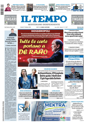Prima pagina Il Tempo di oggi - Quotidiano regionale