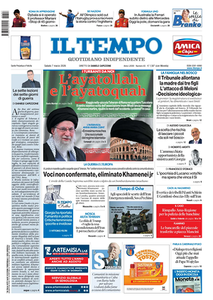 Prima pagina Il Tempo di oggi - Quotidiano regionale