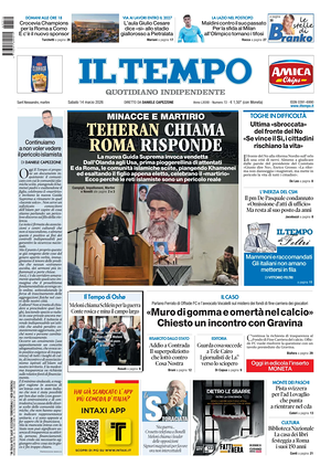 Prima pagina Il Tempo di oggi - Quotidiano regionale