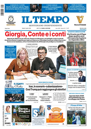 Prima pagina Il Tempo di oggi - Quotidiano regionale