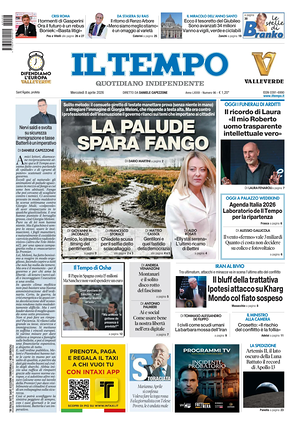 Prima pagina Il Tempo di oggi - Quotidiano regionale