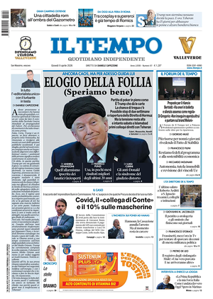 Prima pagina Il Tempo di oggi - Quotidiano regionale